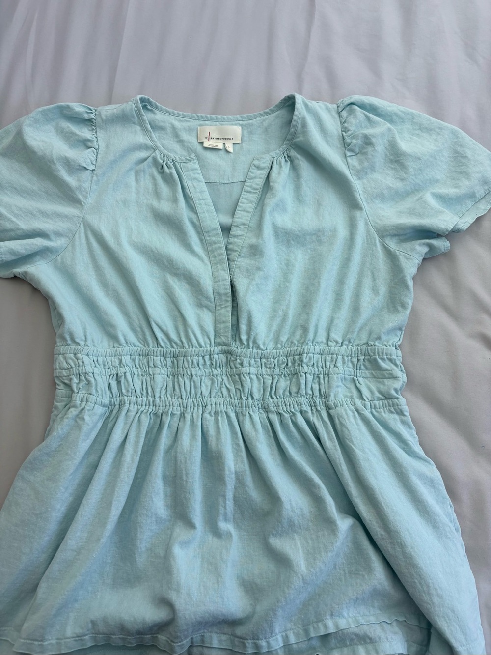 Anthropologie  Light Blue  V‑Neck Maxi Dress - Picture 6 of 13